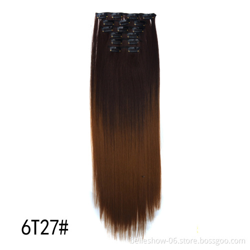 Hot sell  ombre hair extension clip in   triple weft clip in hair extension   yahui clip in hair extension	wholesale